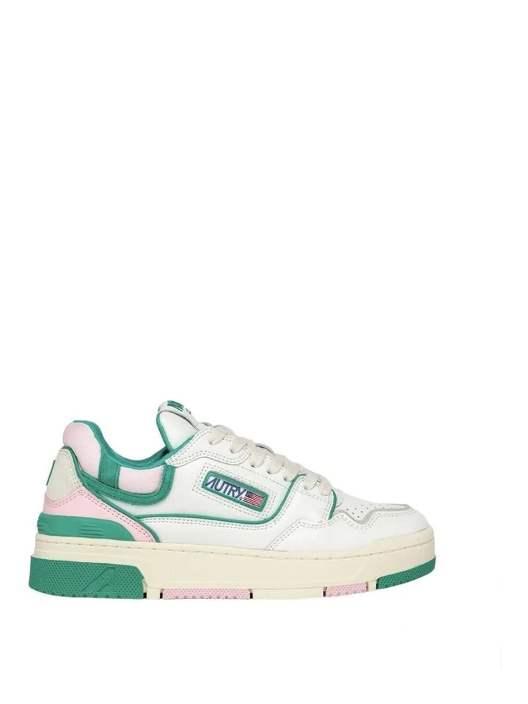 White Leather Low Top Sneakers