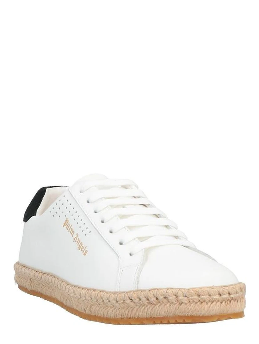 White Calfskin Platform Sneakers