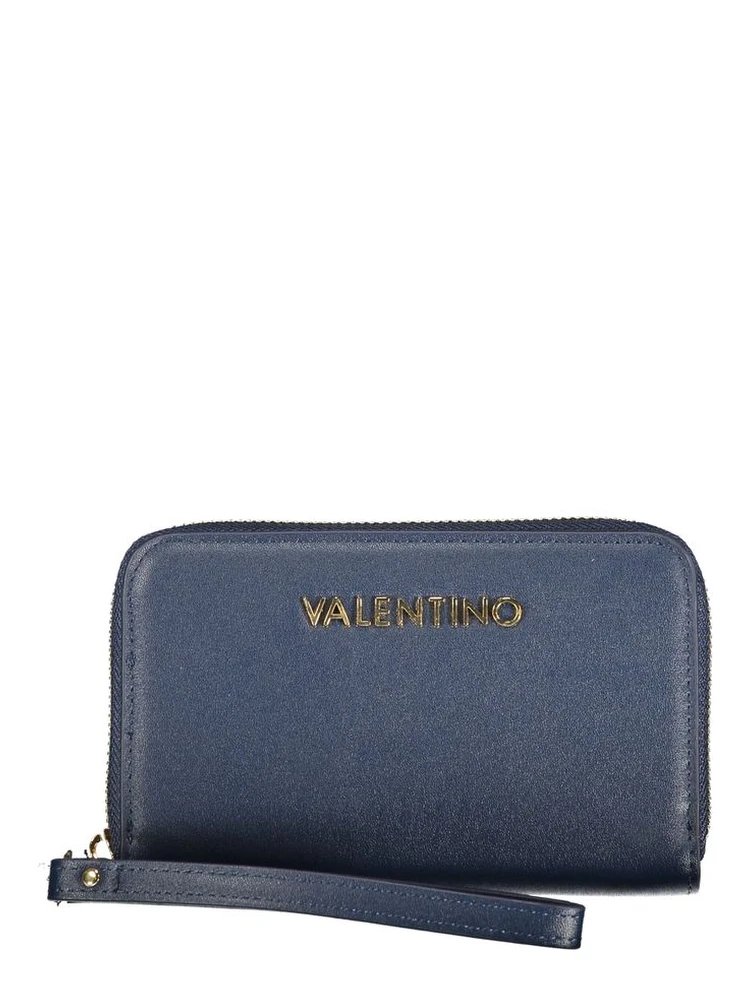 Blu Polyurethane Women Wallet