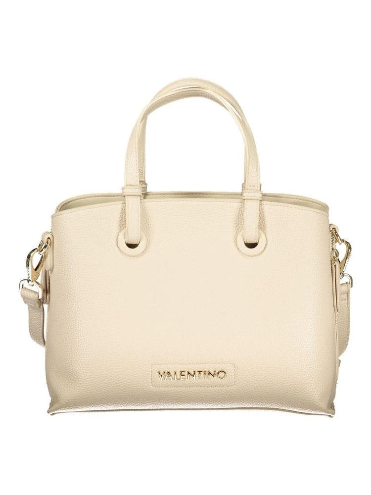 Beige Polyurethane Women Handbag