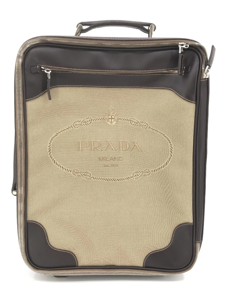 Jacquard Canvas Leather Suitcase alternative