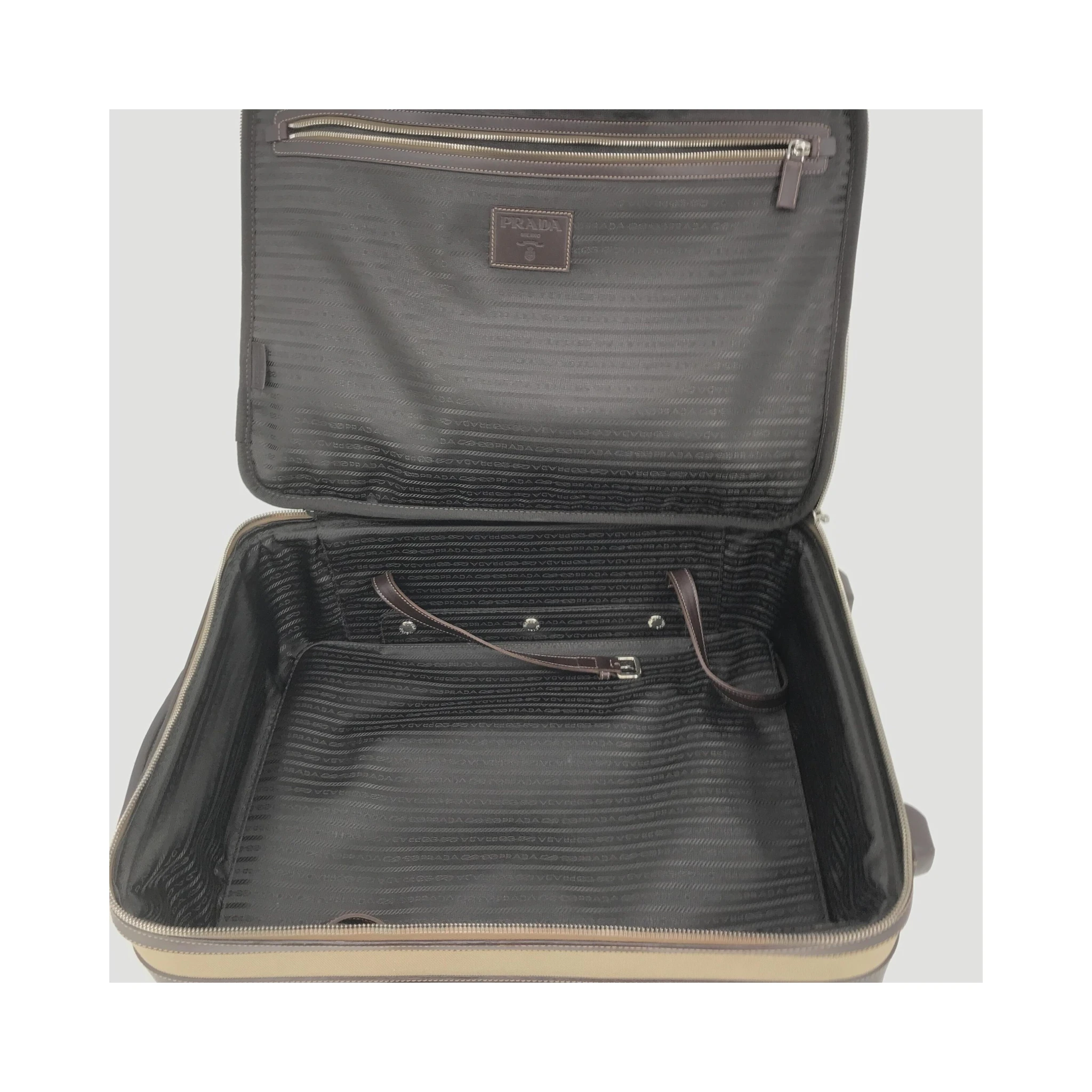 Jacquard Canvas Leather Suitcase