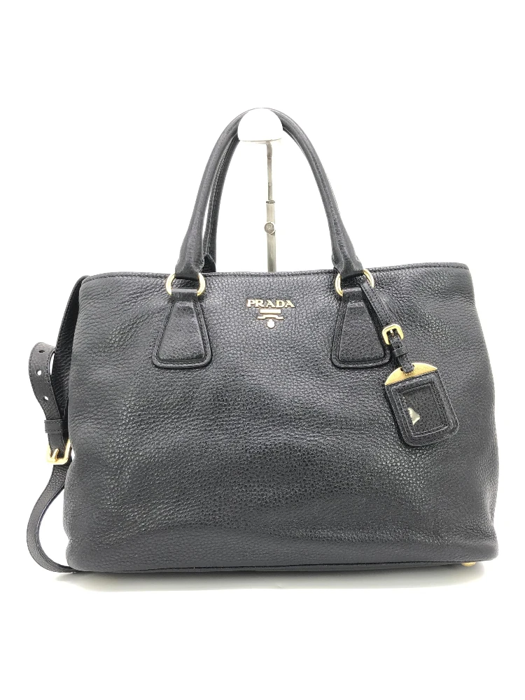 Galleria Vitello Daino Black Leather Top Handle Bag alternative
