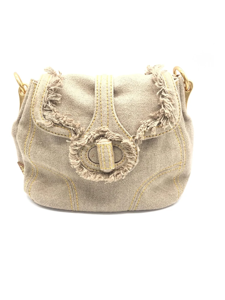 Fringe Canvas Crossbody Handbag With Gold Accents alternative