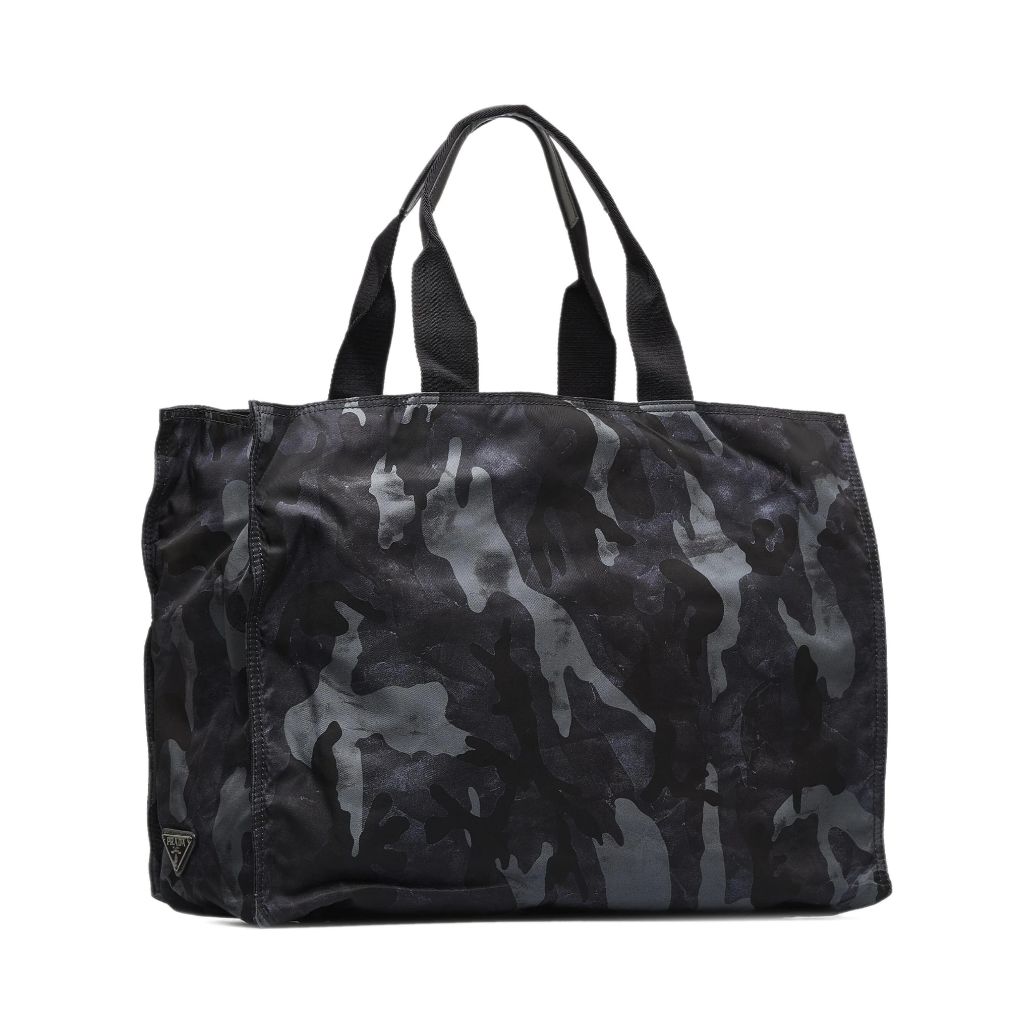 Black Camouflage Tessuto Nylon Tote Bag