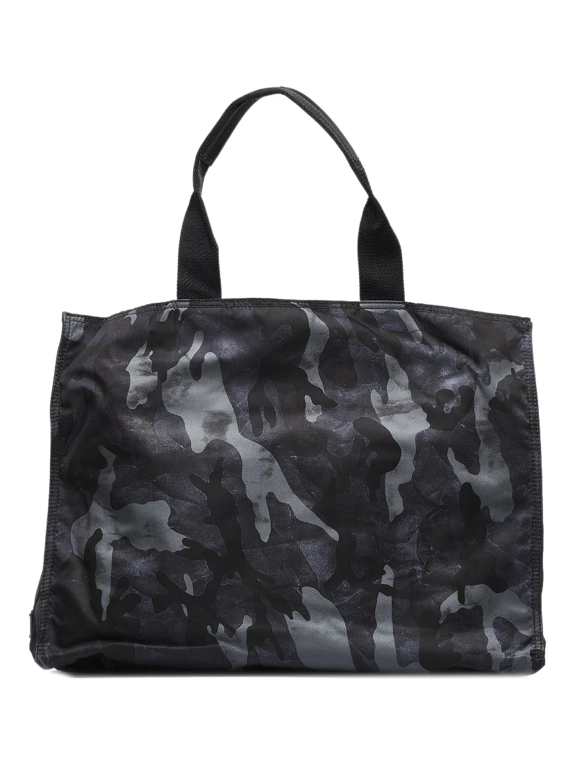 Black Camouflage Tessuto Nylon Tote Bag
