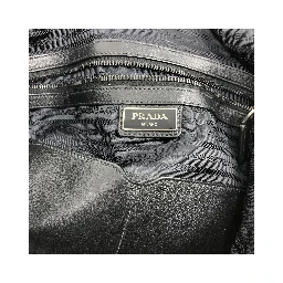 Black Leather Drawstring Backpack