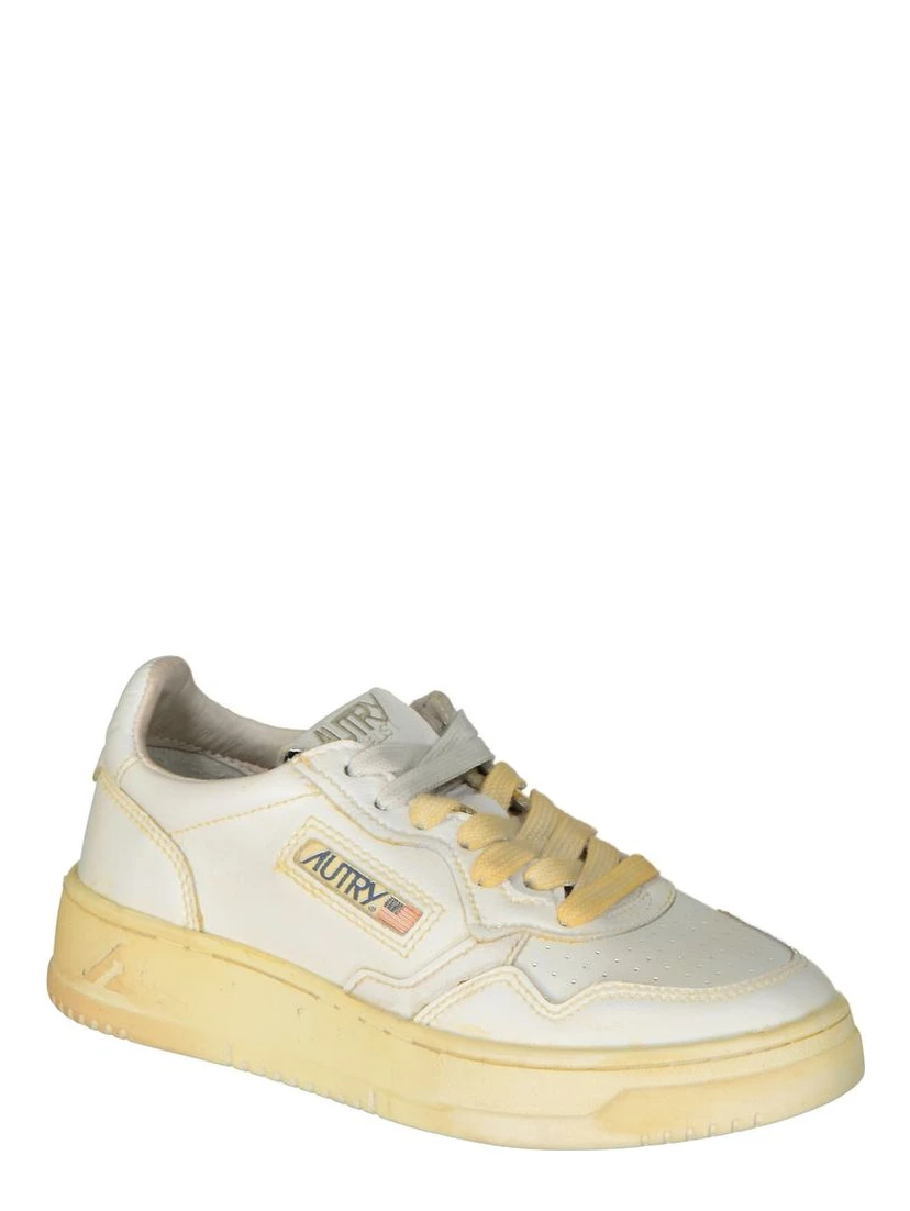 White Leather Athletic Sneakers