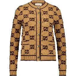 Wool cardigan with GG motif