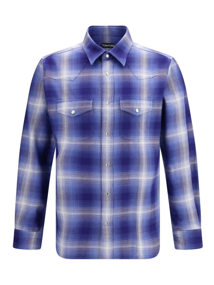 Blue Cotton Pattern Shirt
