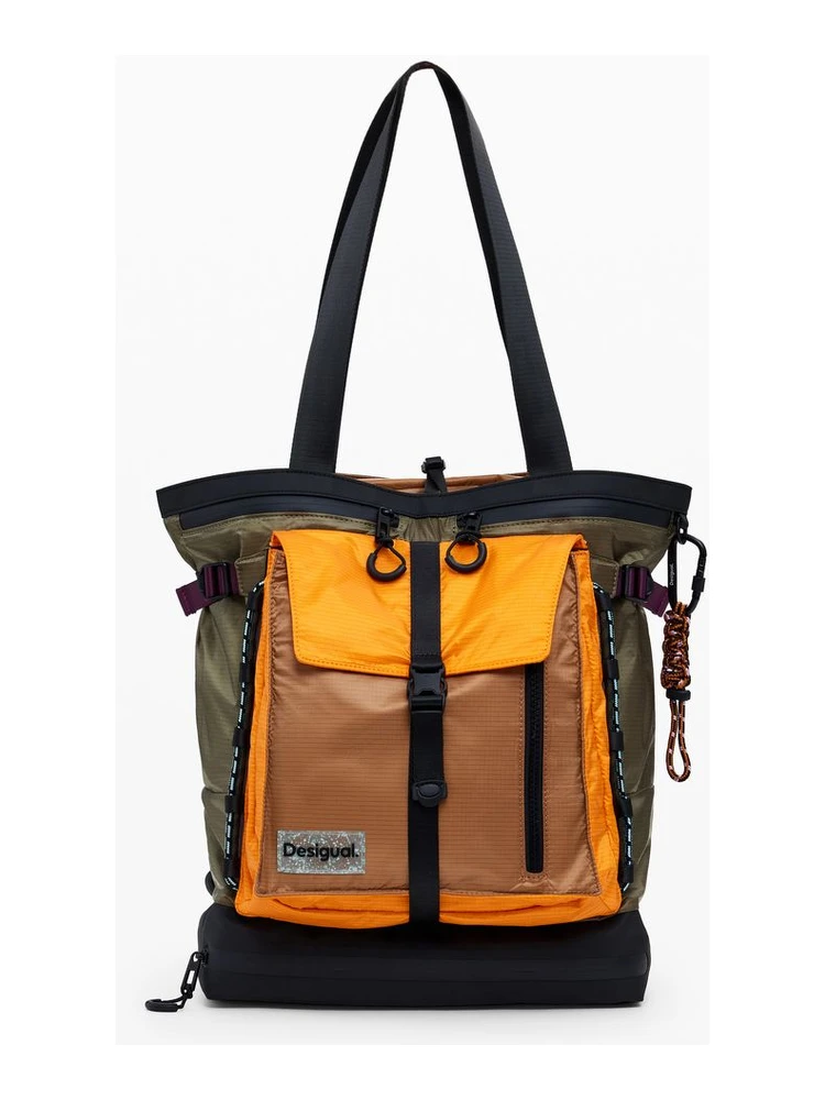 Green Polyester Women Backpack