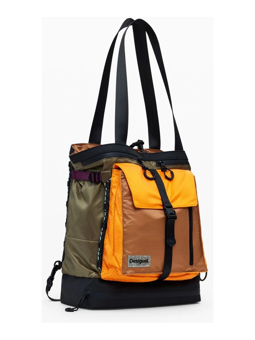 Green Polyester Women Backpack