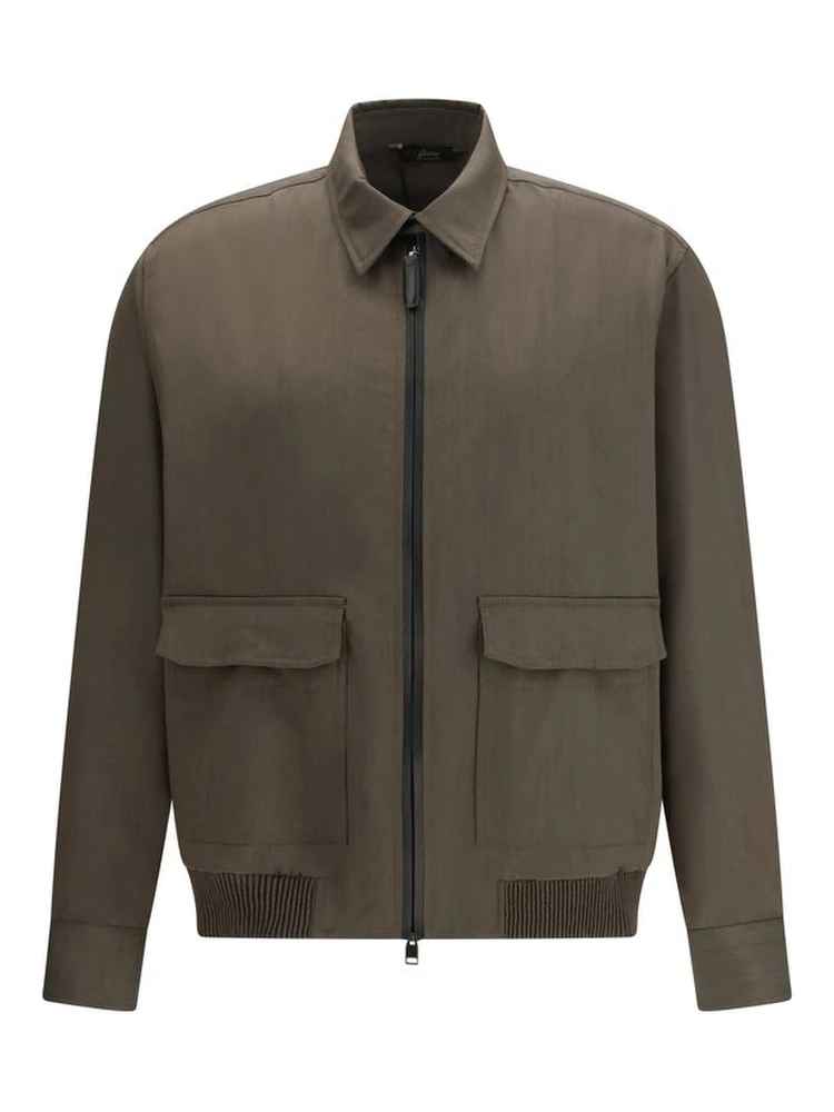 Bicolor Wool Full-Length Jacket