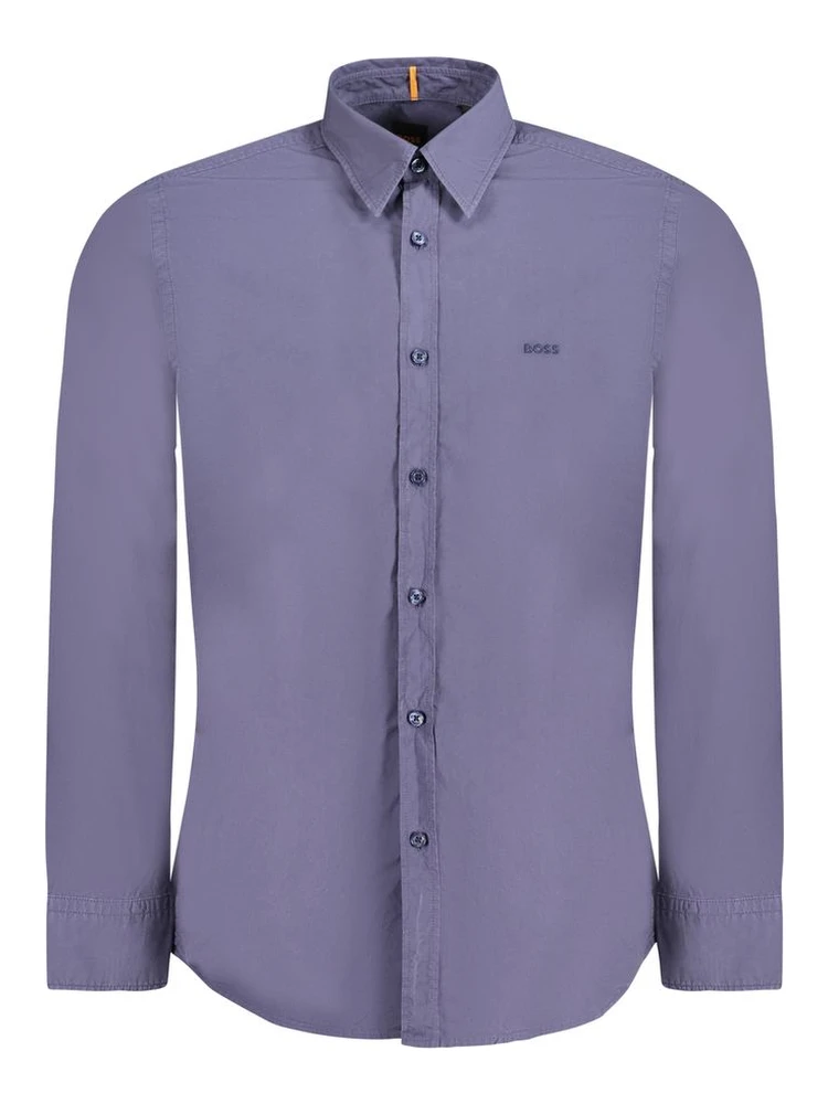 Blue Cotton Men Shirt