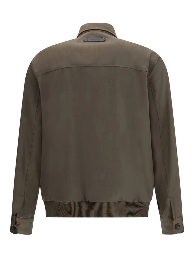 Bicolor Wool Full-Length Jacket alternative