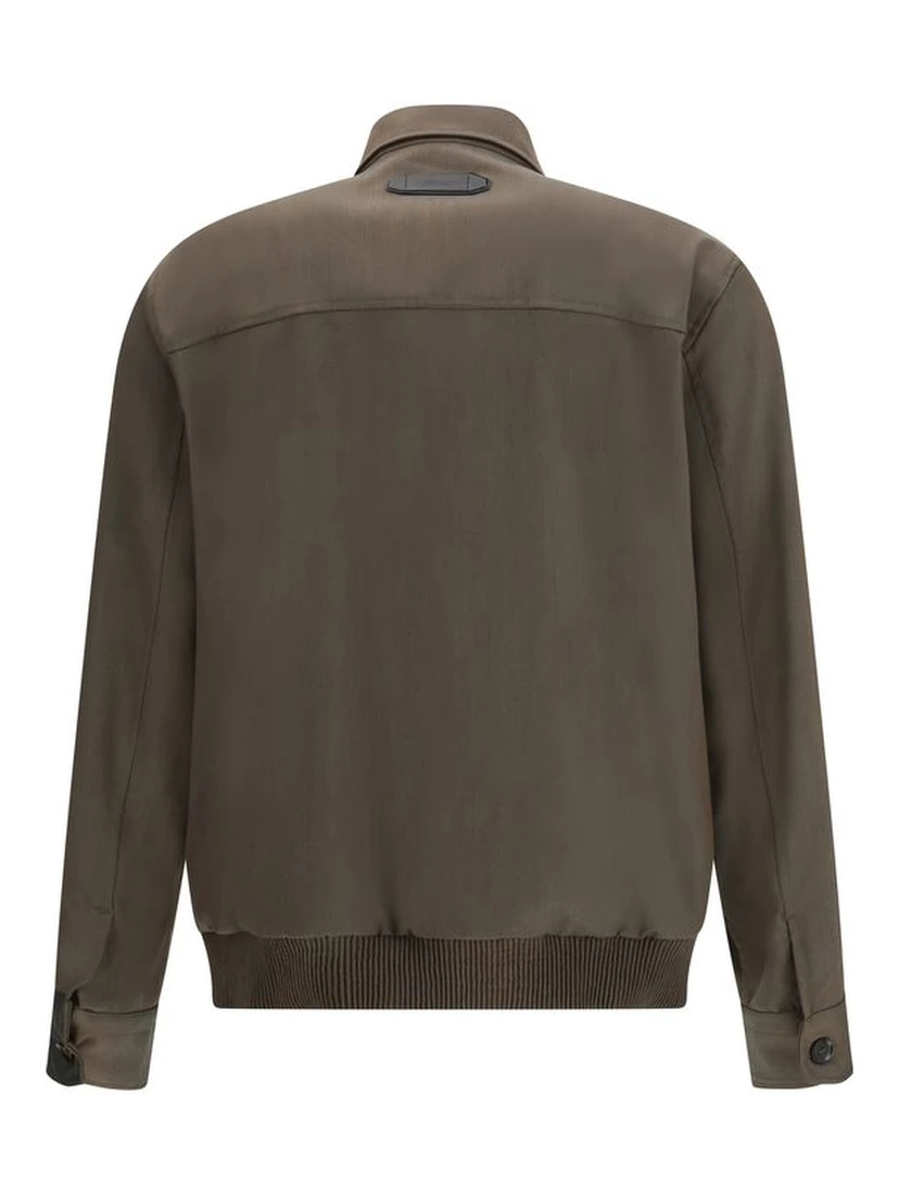 Bicolor Wool Full-Length Jacket