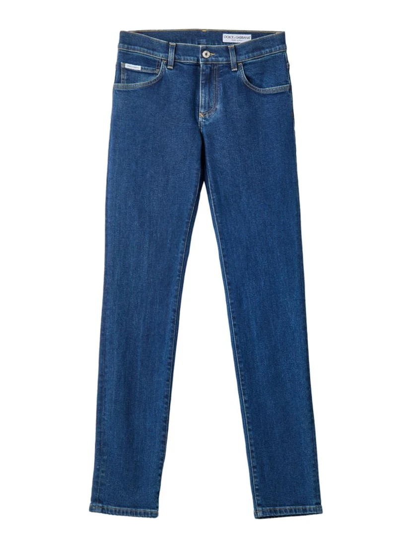 Blue Cotton Skinny Jeans