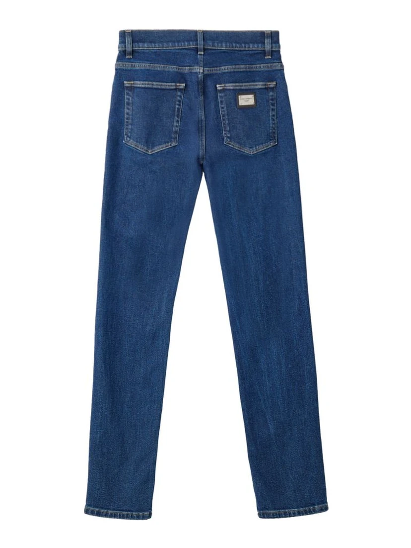 Blue Cotton Skinny Jeans