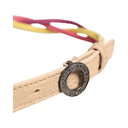 Multicolor Twisted Leather Circle Buckle Belt