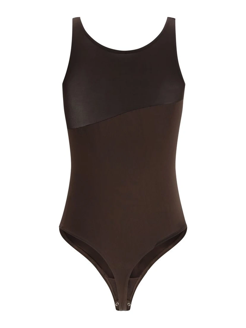 Brown Polyamide Bodysuit
