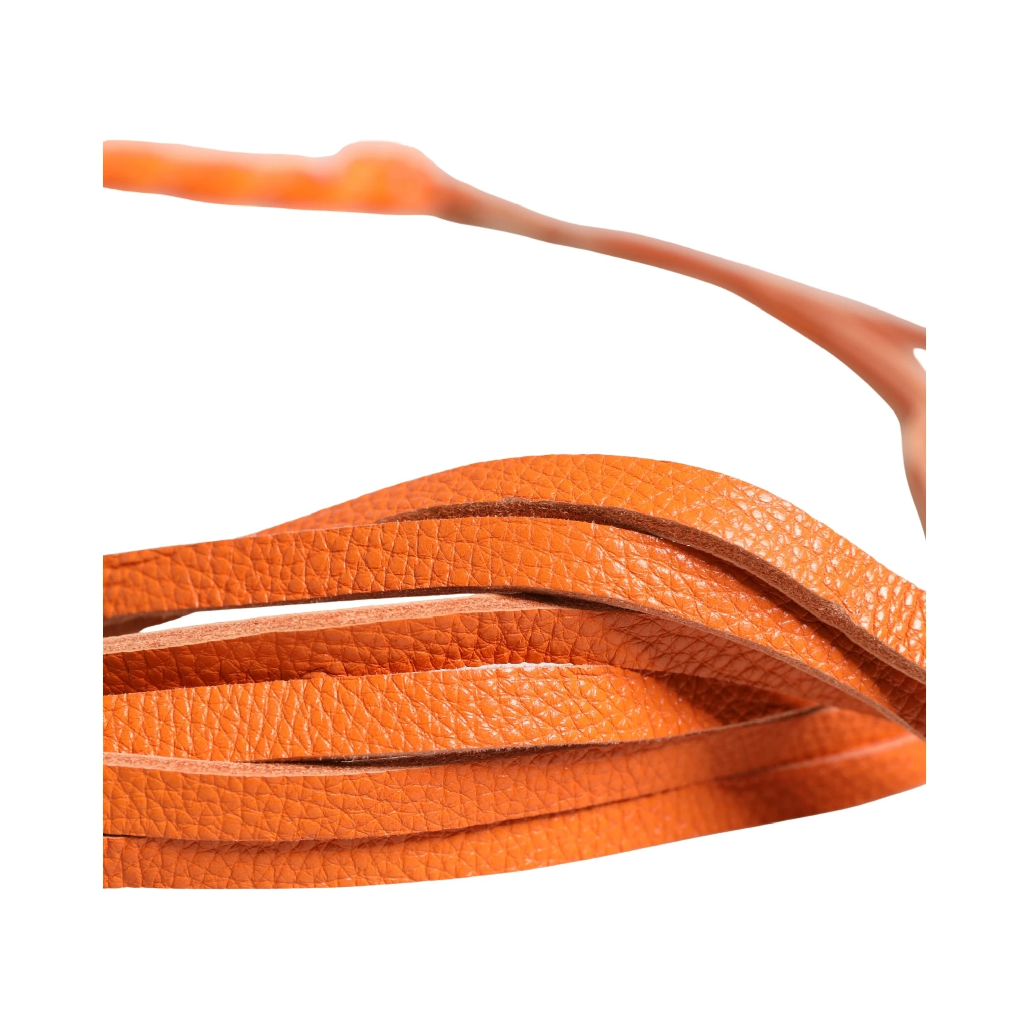 Orange Leather Chain Waist Metal Buckle Belt