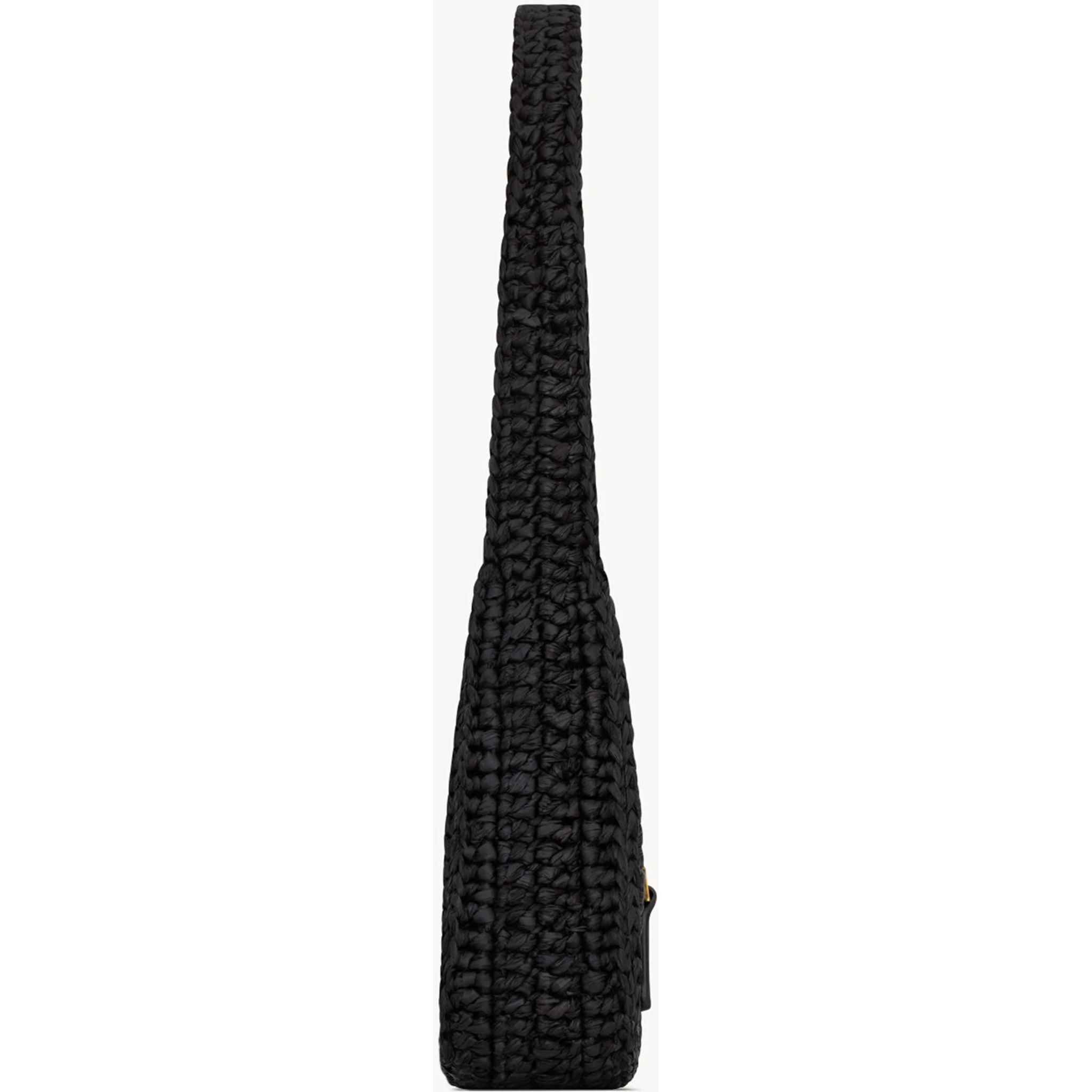 Le 5 à 7 shoulder bag in black raffia and leather