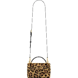 Gaby vanity bag in leopard-print pony hair leather