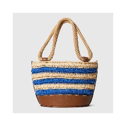 Woven mini bucket bag