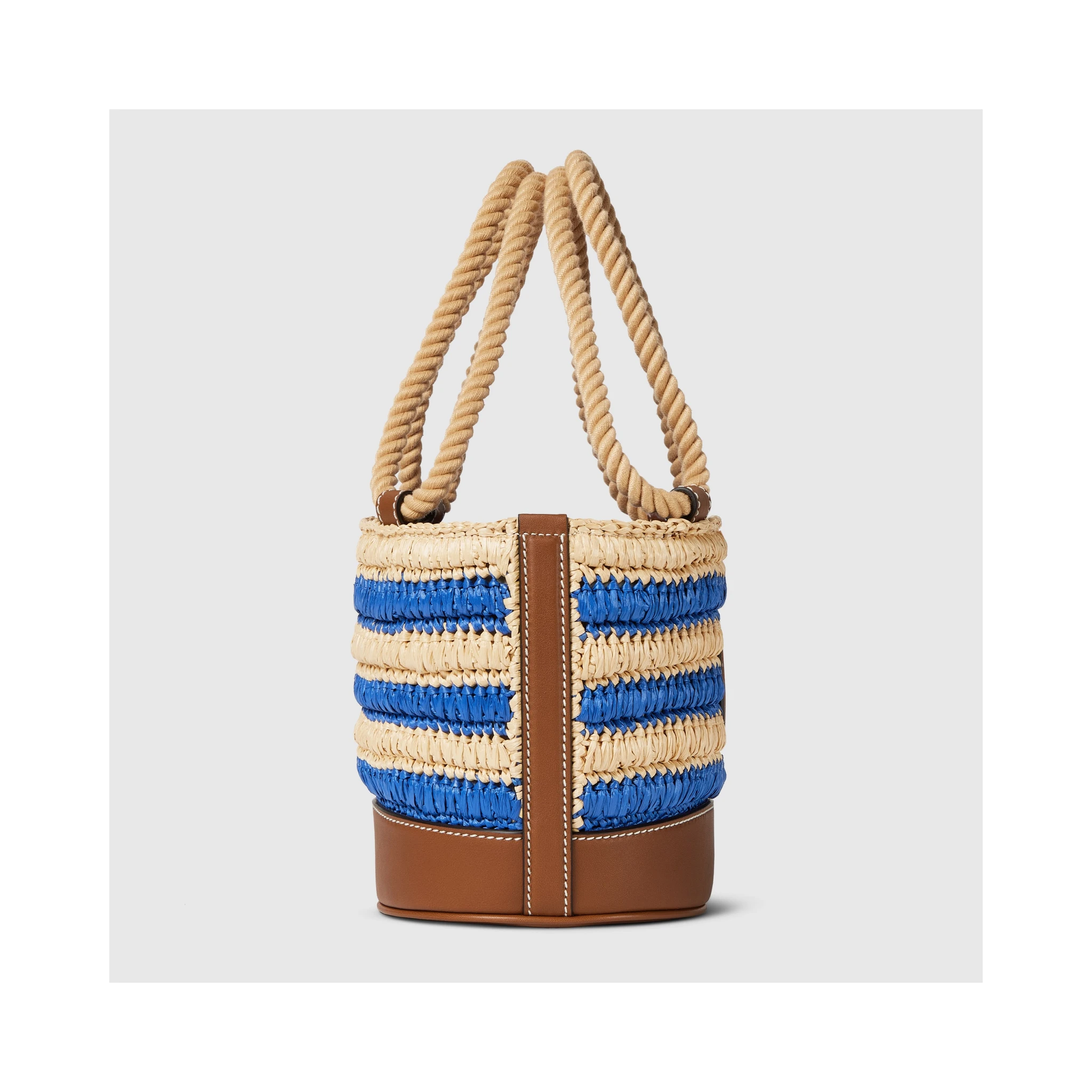 Woven mini bucket bag