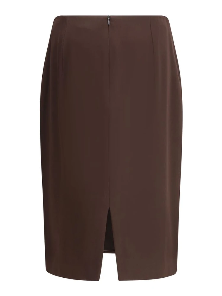 Brown Acetate Midi Skirt alternative