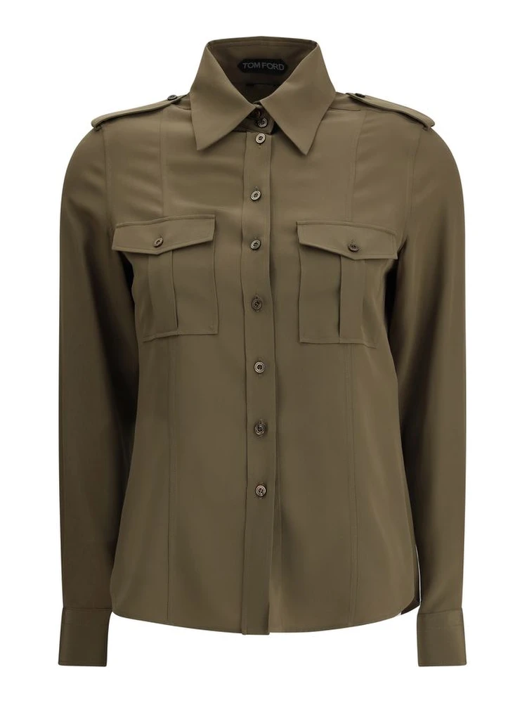 Bicolor Silk Dress Shirt