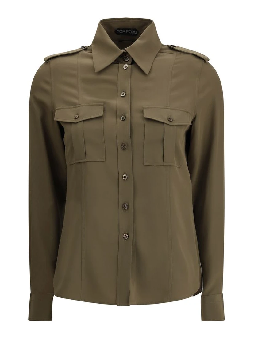 Bicolor Silk Dress Shirt