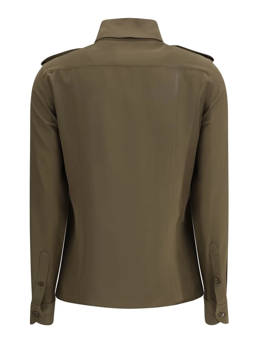 Bicolor Silk Dress Shirt