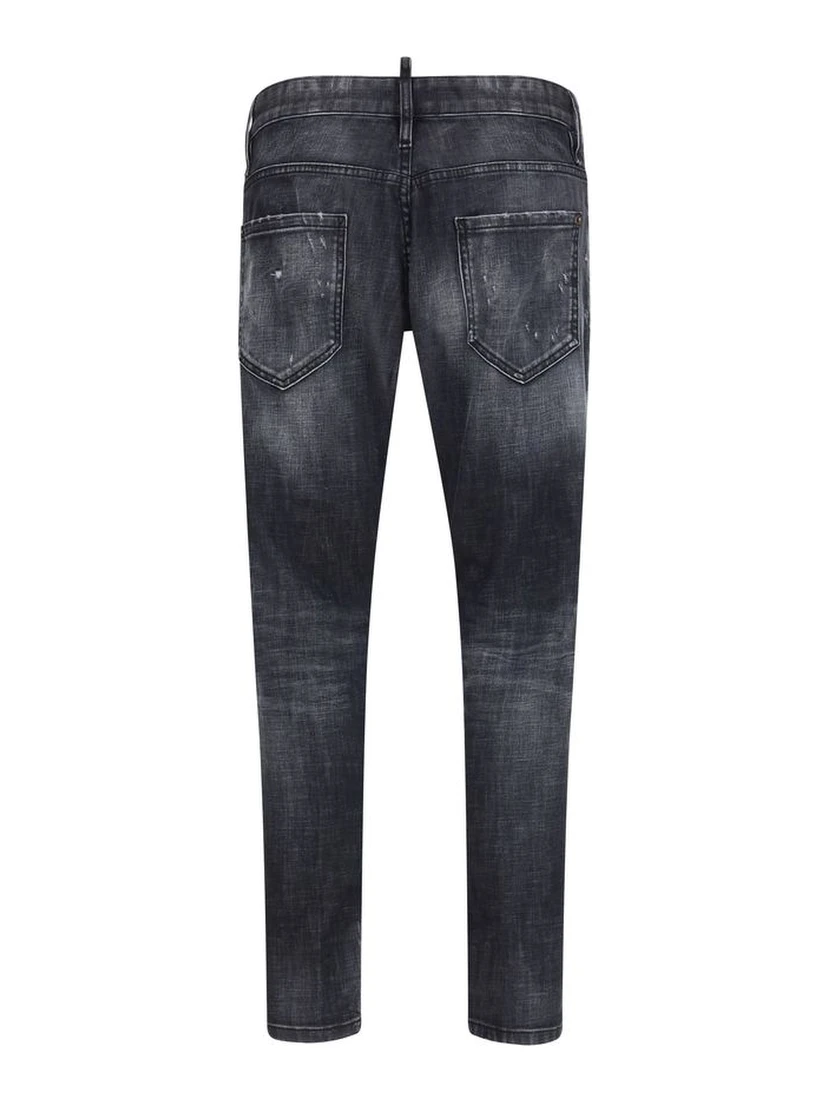 Black Cotton Slim Fit Jeans