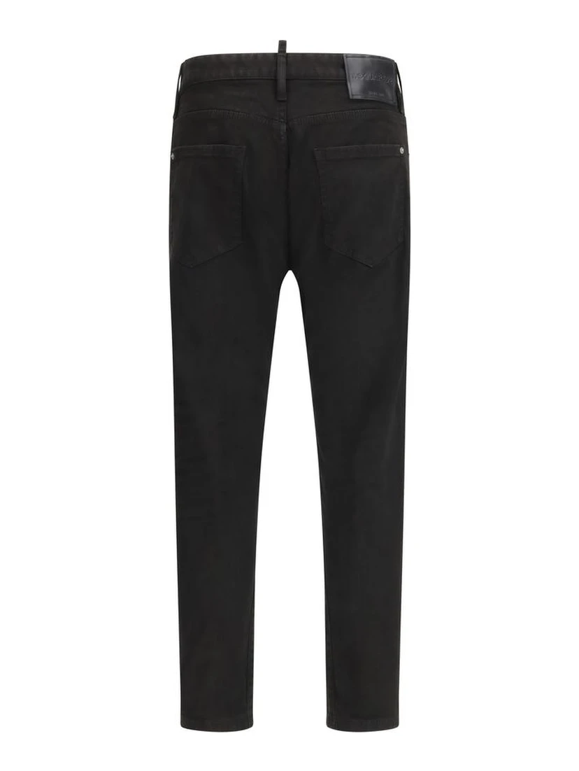 Black Cotton Slim Fit Jeans