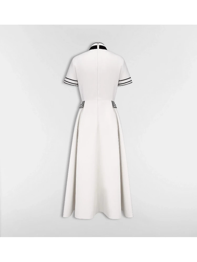 Midi chemisier dress in wool blend alternative