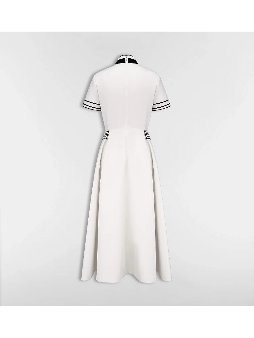 Midi chemisier dress in wool blend