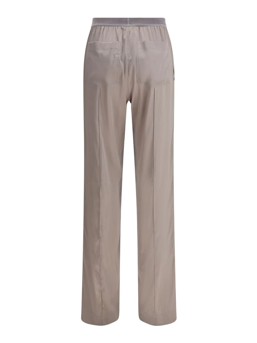Silver Elastane Casual Pants