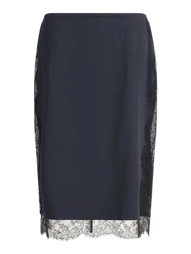 Black Silk Midi Skirt