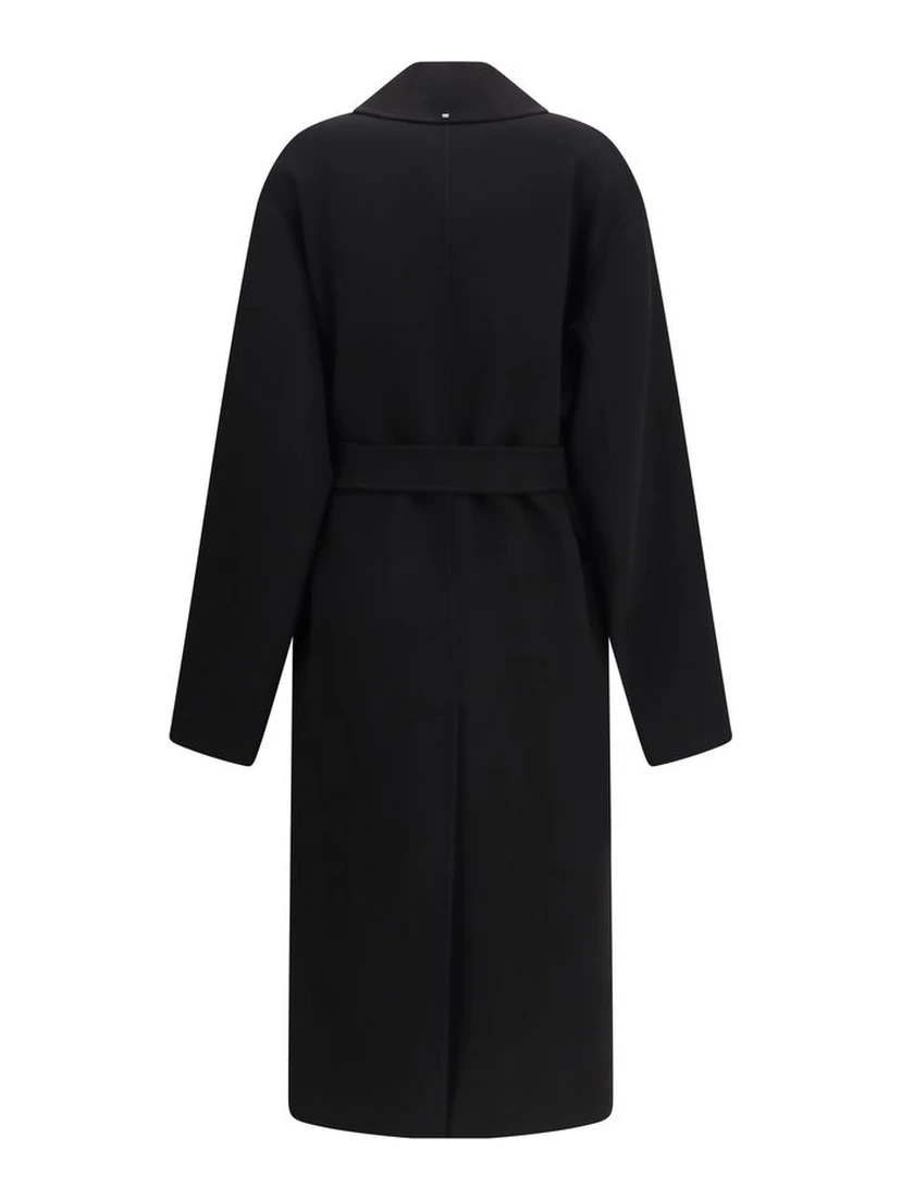 Black Fleece Wool Coat