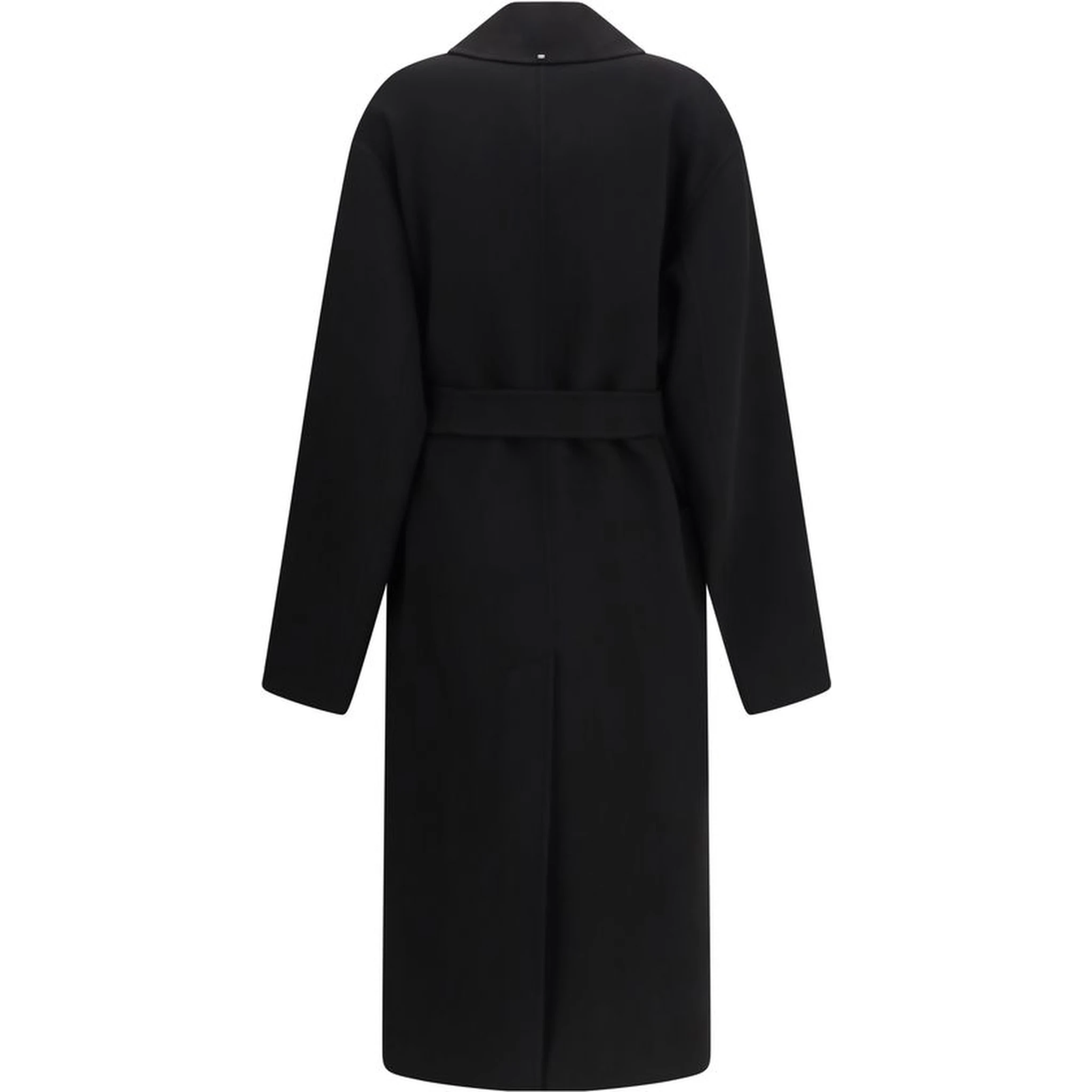 Black Fleece Wool Coat
