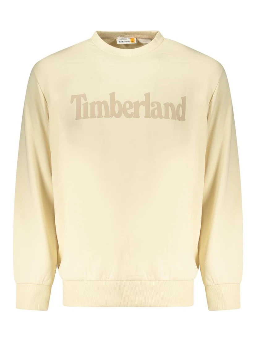 Beige Cotton Men Sweatshirt
