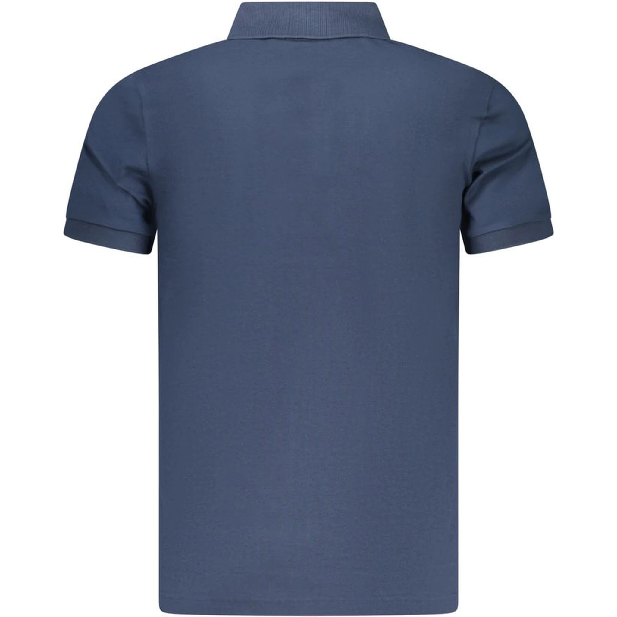 Blue Cotton Men Polo Shirt