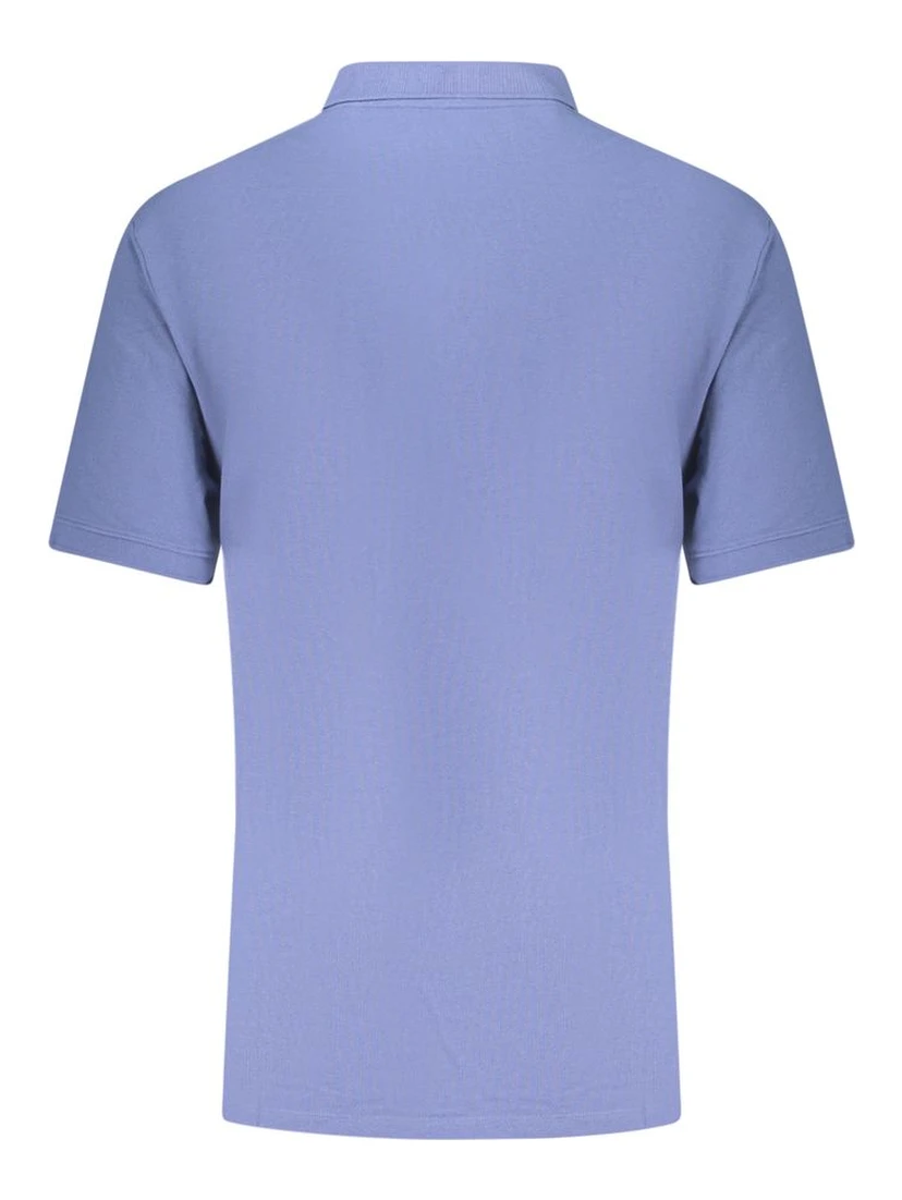 Blue Cotton Men Polo
