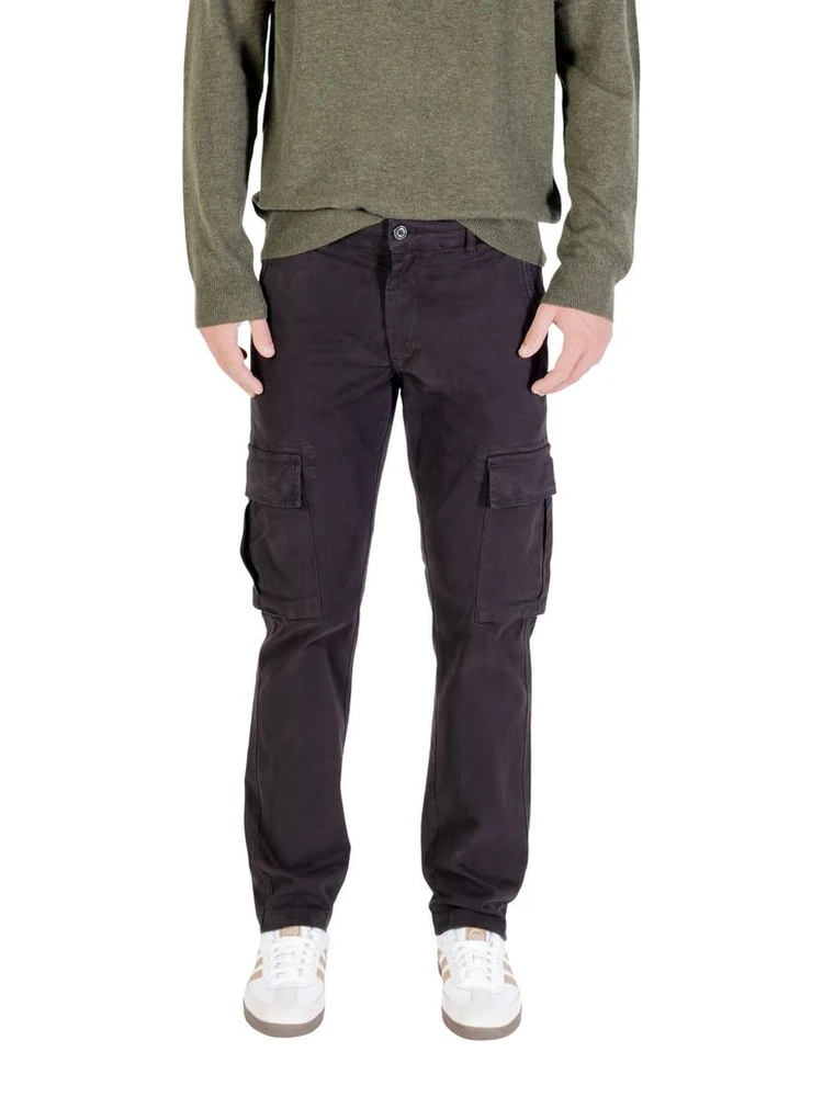 Black Cotton Cargo Pants