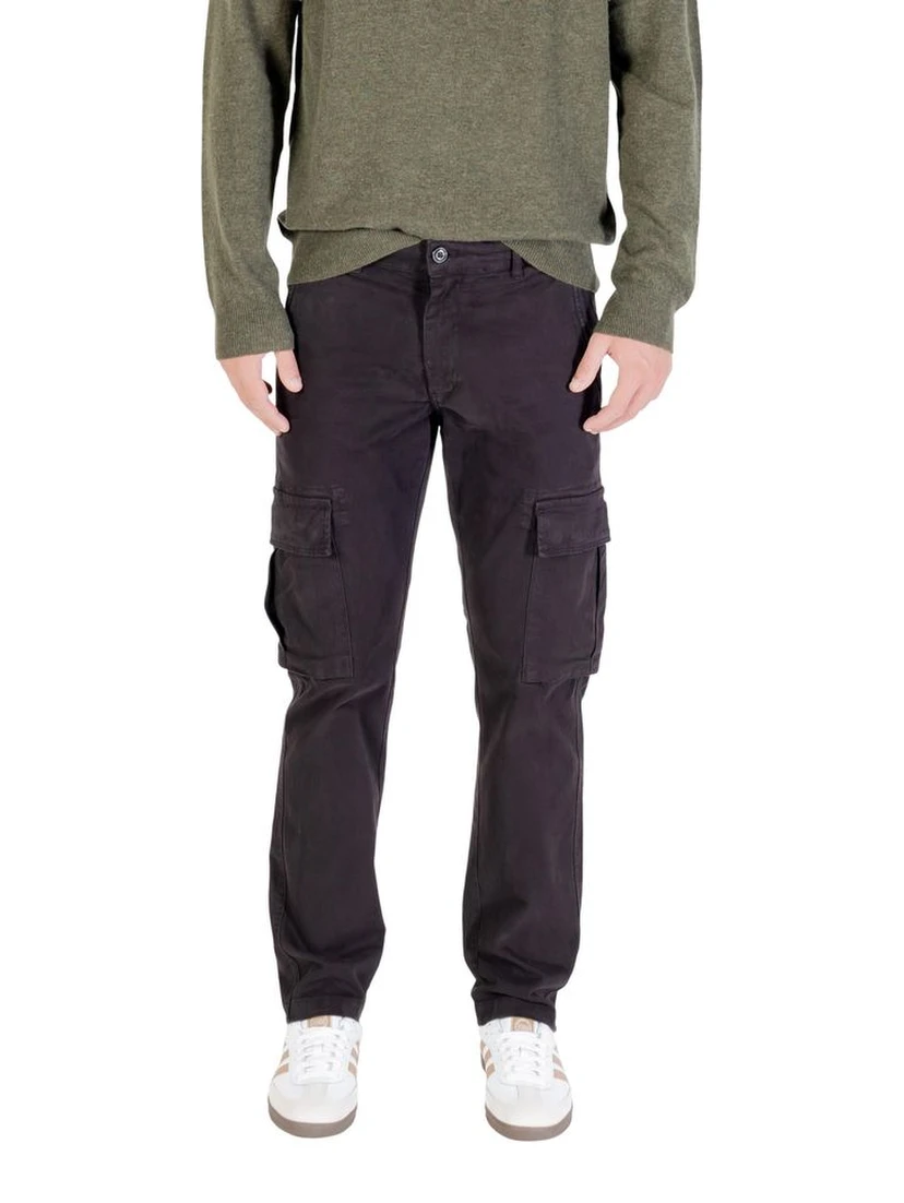 Black Cotton Cargo Pants