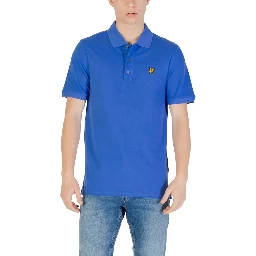 Blue Cotton Polo Shirt