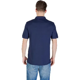 Blue Cotton Polo Shirt