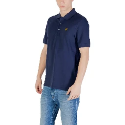 Blue Cotton Polo Shirt