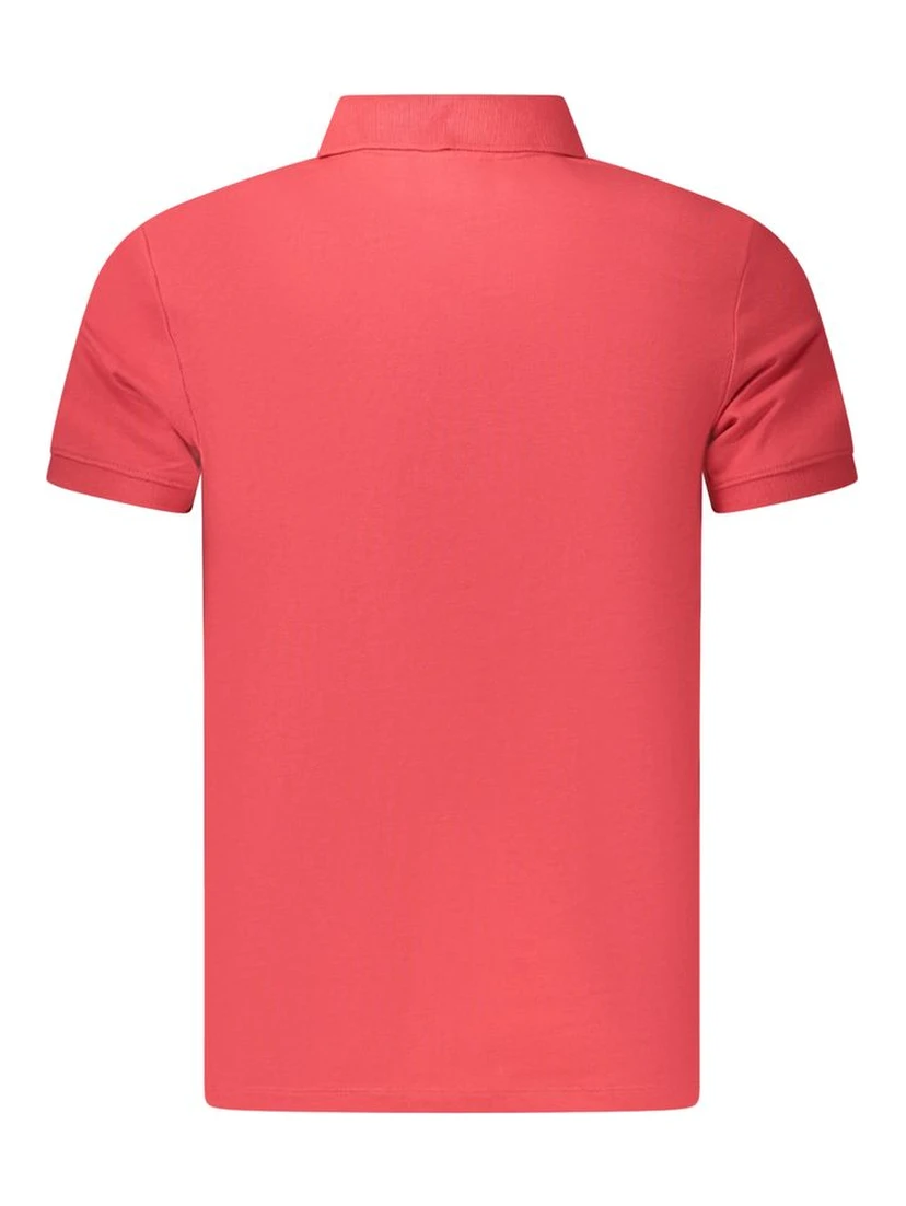 Red Cotton Men Polo Shirt